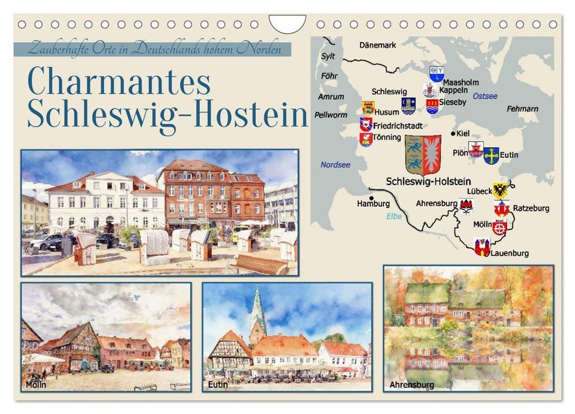 Charmantes Schleswig-Holstein (Wandkalender 2027 DIN A4 quer) CALVENDO Monatskalender