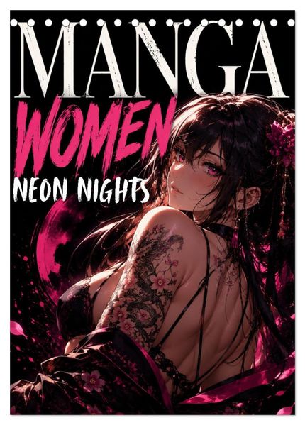 Manga Women Neon Nights - Wenn Schönheit auf die Nacht trifft (Tischkalender 2027 DIN A5 hoch) CALVENDO Monatskalender