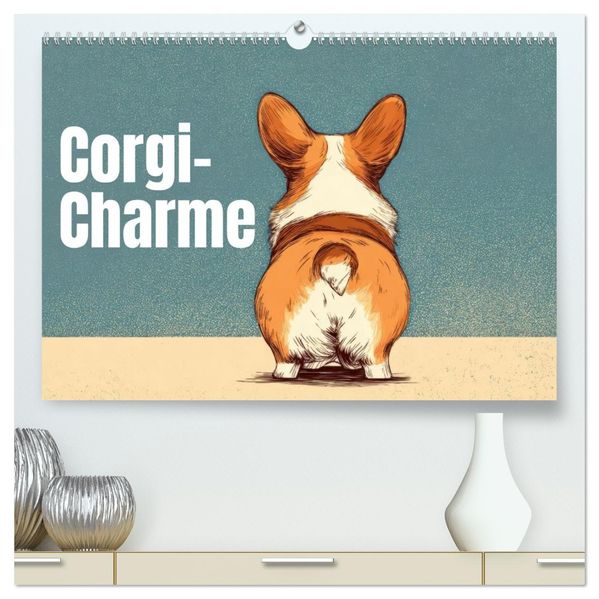 Corgi-Charme (hochwertiger Premium Wandkalender 2027 DIN A2 quer) Kunstdruck in Hochglanz