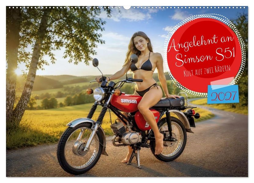 Angelehnt an Simson S51 (Wandkalender 2027 DIN A2 quer) CALVENDO Monatskalender