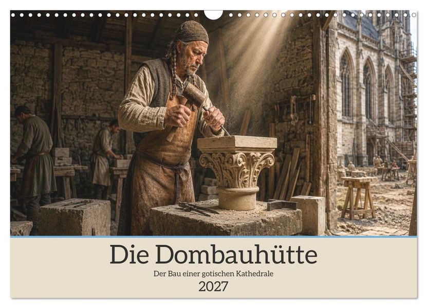 Die Dombauhütte - Der Bau einer gotischen Kathedrale (Wandkalender 2027 DIN A3 quer) CALVENDO Monatskalender