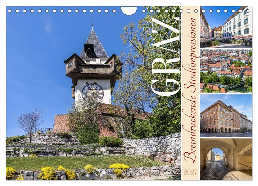 Graz - Beeindruckende Stadtimpressionen (Wandkalender 2027 DIN A4 quer) CALVENDO Monatskalender