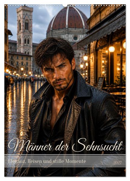 Männer der Sehnsucht - Eleganz Reisen und stille Momente (Wandkalender 2027 DIN A2 hoch) CALVENDO Monatskalender