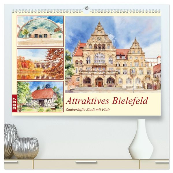 Attraktives Bielefeld (hochwertiger Premium Wandkalender 2027 DIN A2 quer) Kunstdruck in Hochglanz