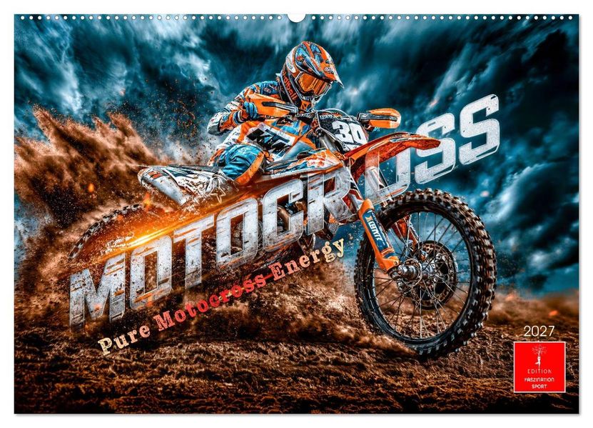 Motocross - Pure Motocross Energy (Wandkalender 2027 DIN A2 quer) CALVENDO Monatskalender