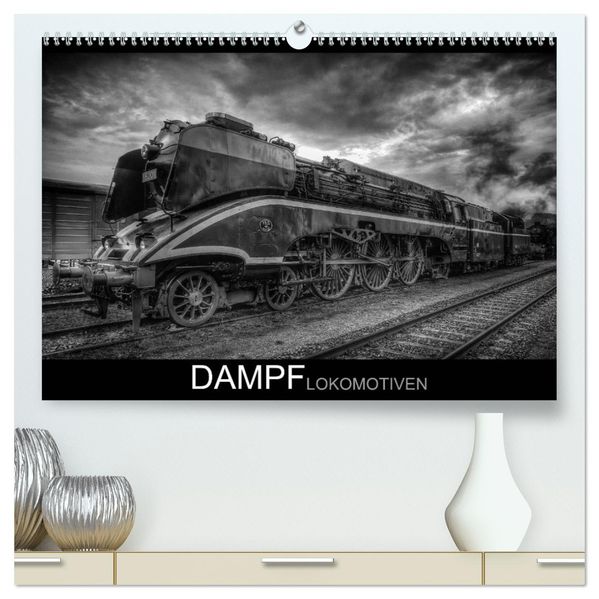 Dampflokomotiven (hochwertiger Premium Wandkalender 2027 DIN A2 quer) Kunstdruck in Hochglanz