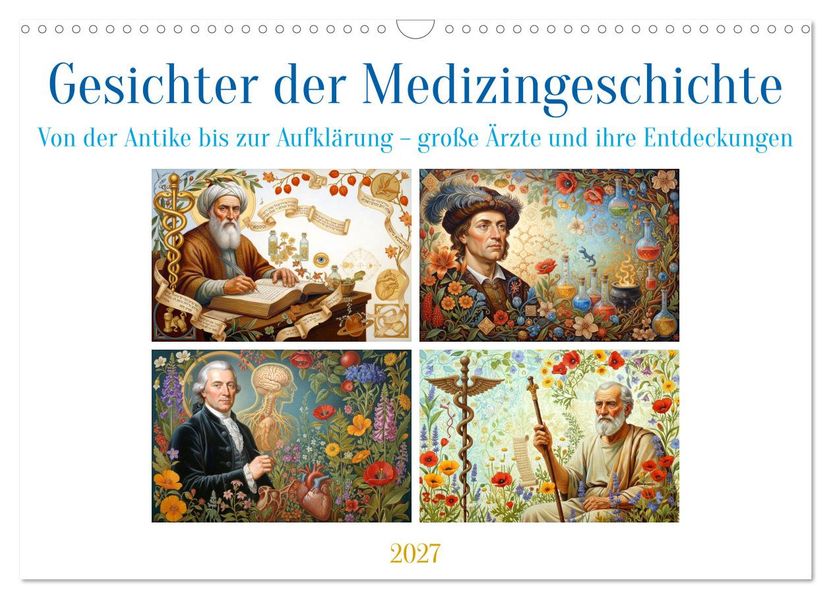 Gesichter der Medizingeschichte (Wandkalender 2027 DIN A3 quer) CALVENDO Monatskalender