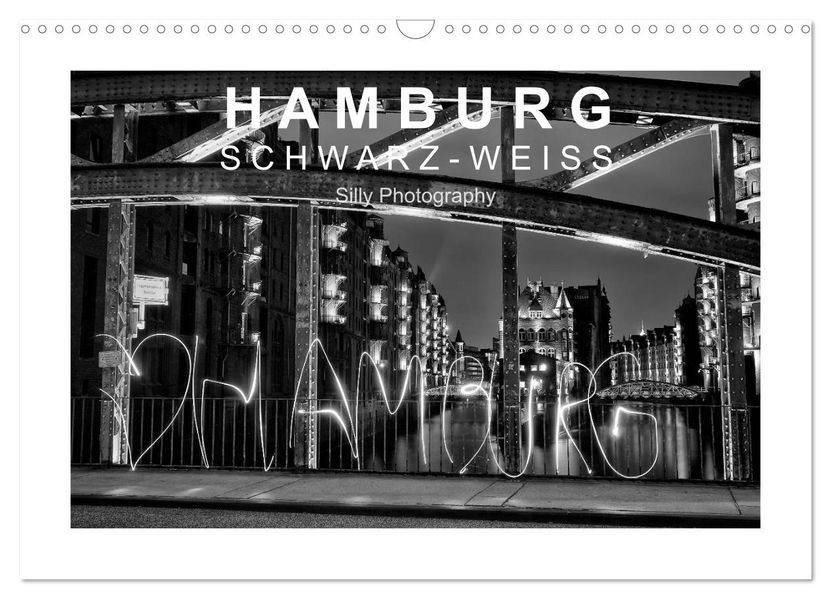 Hamburg in schwarz-weiß (Wandkalender 2027 DIN A3 quer) CALVENDO Monatskalender