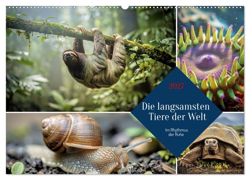 Die langsamsten Tiere der Welt (Wandkalender 2027 DIN A2 quer) CALVENDO Monatskalender