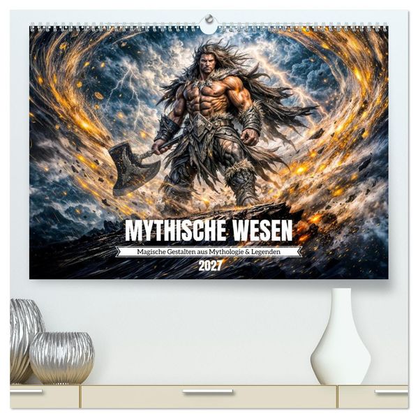Mythische Wesen - Magische Gestalten aus Mythologie und Legenden (hochwertiger Premium Wandkalender 2027 DIN A2 quer) Kunstdruck in Hochglanz