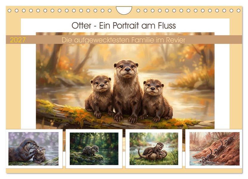 Otter - Ein Portrait am Fluss (Wandkalender 2027 DIN A4 quer) CALVENDO Monatskalender
