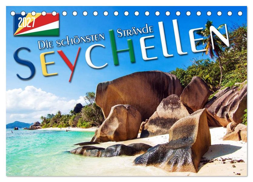Seychellen - Die schönsten Strände (Tischkalender 2027 DIN A5 quer) CALVENDO Monatskalender