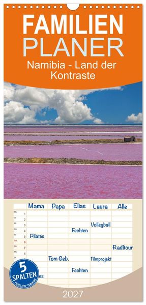 Familienplaner 2027 - Namibia - Land der Kontraste mit 5 Spalten (Wandkalender 21 x 45 cm) CALVENDO