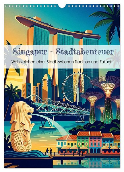 Singapur - Stadtabenteuer (Wandkalender 2027 DIN A3 hoch) CALVENDO Monatskalender