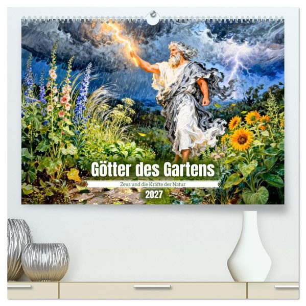 Götter des Gartens - Zeus und die Kräfte der Natur (hochwertiger Premium Wandkalender 2027 DIN A2 quer) Kunstdruck in Hochglanz