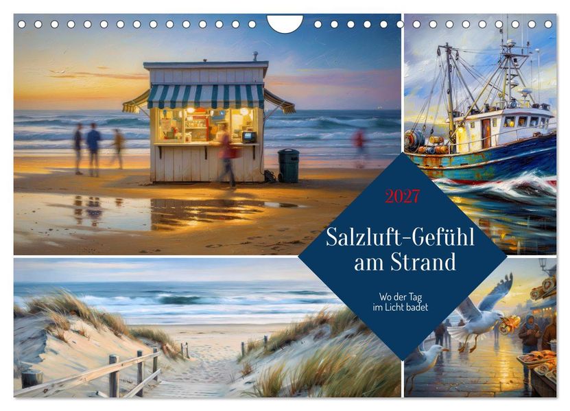 Salzluft-Gefühl am Strand (Wandkalender 2027 DIN A4 quer) CALVENDO Monatskalender