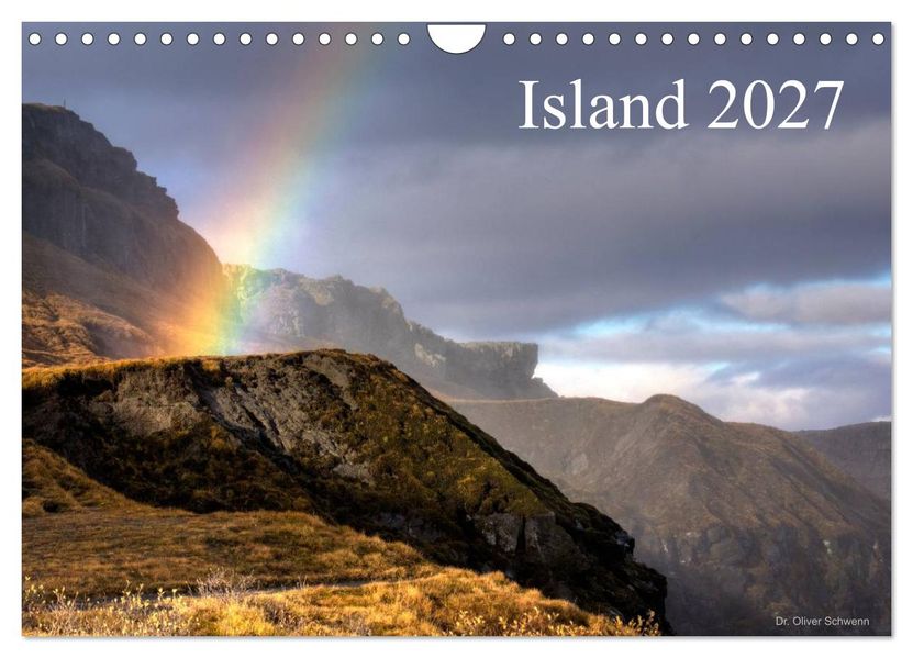 Island 2027 (Wandkalender 2027 DIN A4 quer) CALVENDO Monatskalender