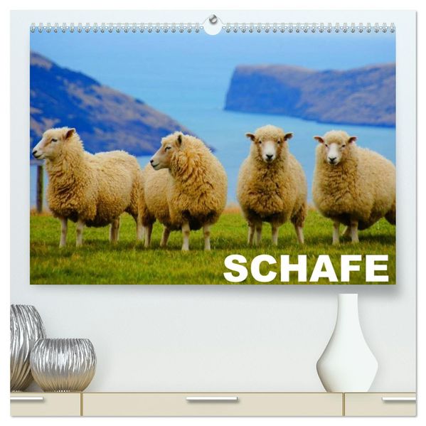 Schafe / Geburtstagskalender (hochwertiger Premium Wandkalender 2027 DIN A2 quer) Kunstdruck in Hochglanz