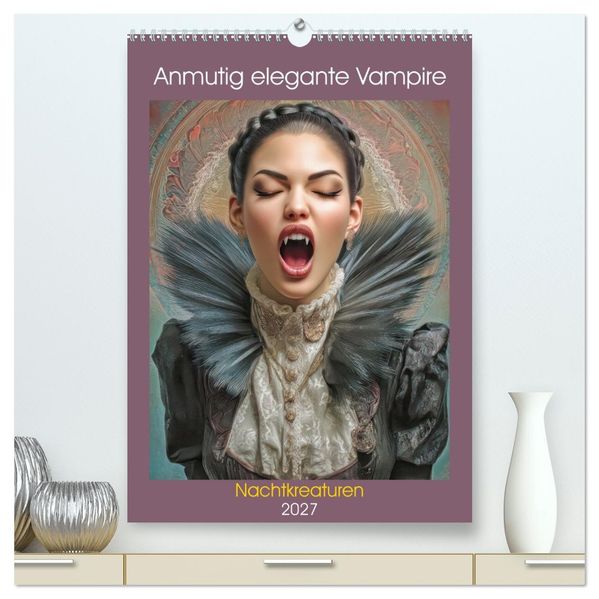 Anmutig elegante Vampire - Nachtkreaturen (hochwertiger Premium Wandkalender 2027 DIN A2 hoch) Kunstdruck in Hochglanz