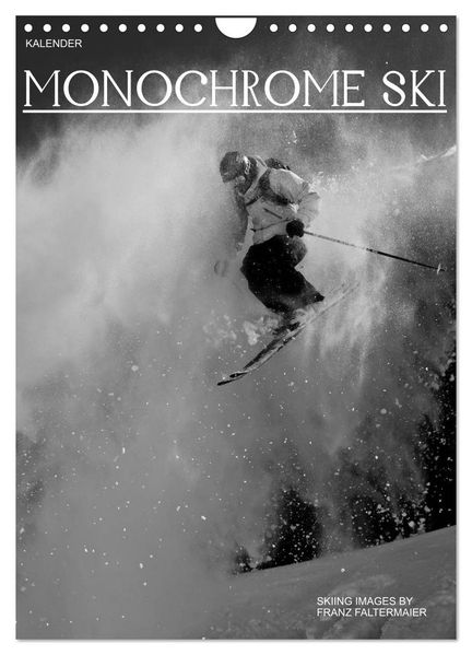 Monochrome Ski (Wandkalender 2027 DIN A4 hoch) CALVENDO Monatskalender
