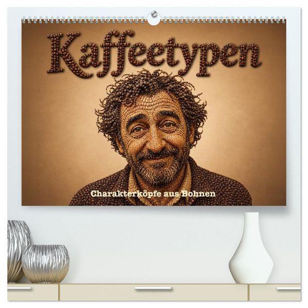 Kaffeetypen - Charakterköpfe aus Bohnen (hochwertiger Premium Wandkalender 2027 DIN A2 quer) Kunstdruck in Hochglanz