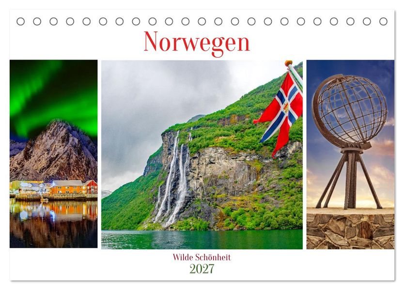Norwegen - Wilde Schönheit (Tischkalender 2027 DIN A5 quer) CALVENDO Monatskalender