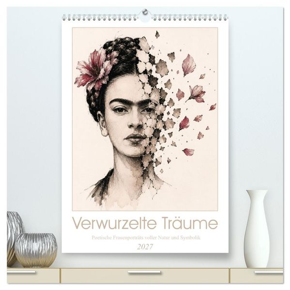 Verwurzelte Träume - Poetische Frauenporträts voller Natur und Symbolik (hochwertiger Premium Wandkalender 2027 DIN A2 hoch) Kunstdruck in Hochglanz