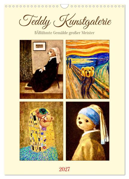 Teddy Kunstgalerie (Wandkalender 2027 DIN A3 hoch) CALVENDO Monatskalender