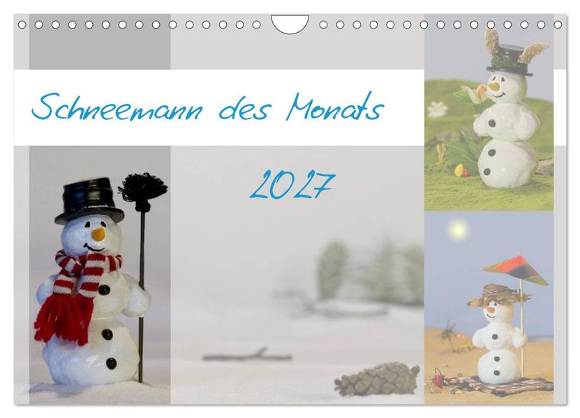 Schneemann des Monats 2027 (Wandkalender 2027 DIN A4 quer) CALVENDO Monatskalender