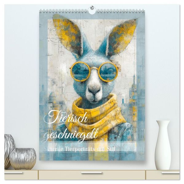 Tierisch geschniegelt (hochwertiger Premium Wandkalender 2027 DIN A2 hoch) Kunstdruck in Hochglanz