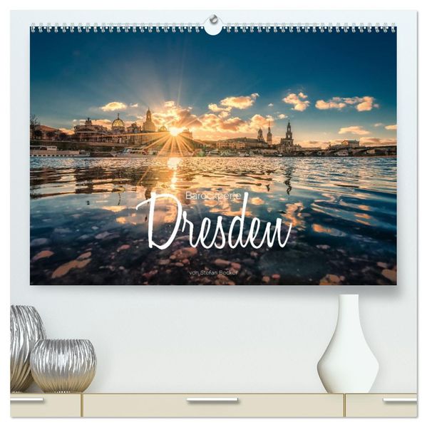 Barockperle Dresden (hochwertiger Premium Wandkalender 2027 DIN A2 quer) Kunstdruck in Hochglanz