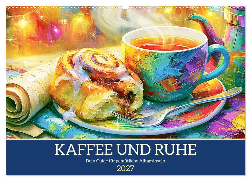Kaffee und Ruhe. Dein Guide für gemütliche Alltagsinseln (Wandkalender 2027 DIN A2 quer) CALVENDO Monatskalender