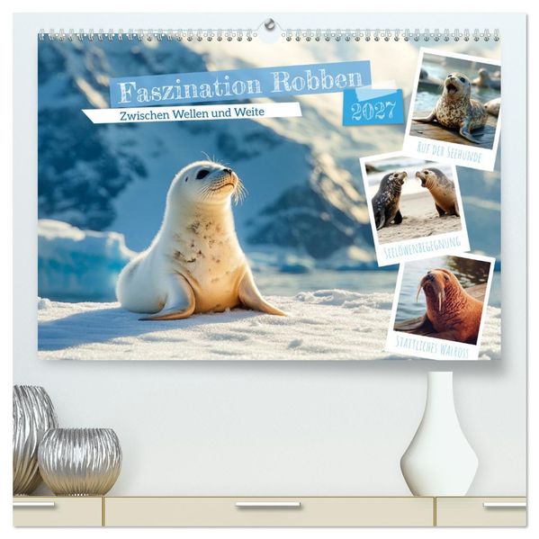 Faszination Robben - Zwischen Wellen und Weite (hochwertiger Premium Wandkalender 2027 DIN A2 quer) Kunstdruck in Hochglanz