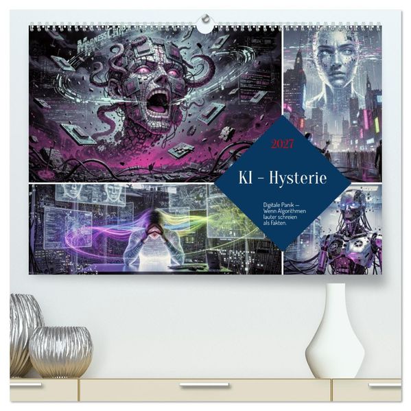 KI - Hysterie (hochwertiger Premium Wandkalender 2027 DIN A2 quer) Kunstdruck in Hochglanz