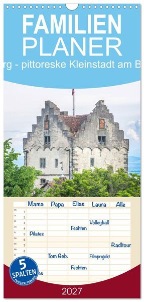 Familienplaner 2027 - Meersburg - pittoreske Kleinstadt am Bodensee mit 5 Spalten (Wandkalender 21 x 45 cm) CALVENDO