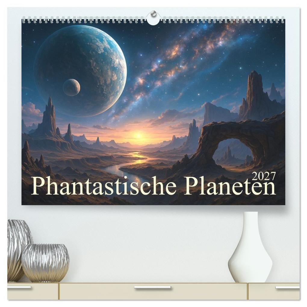 Phantastische Planeten (hochwertiger Premium Wandkalender 2027 DIN A2 quer) Kunstdruck in Hochglanz
