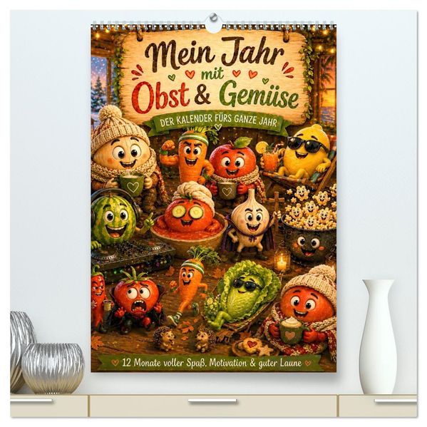 Frucht & Gemüse mit Gefühl (hochwertiger Premium Wandkalender 2027 DIN A2 hoch) Kunstdruck in Hochglanz