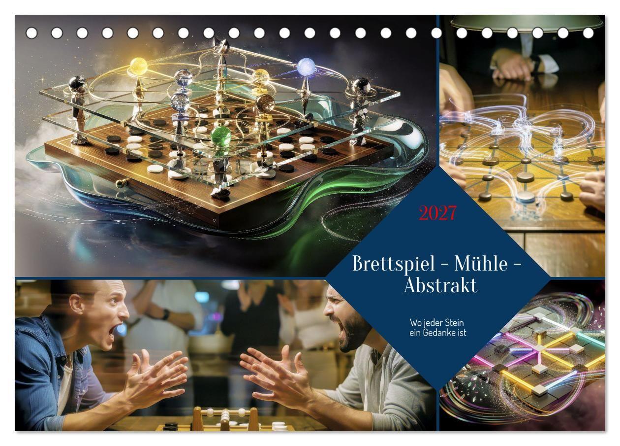 Brettspiel - Mühle - Abstrakt (Tischkalender 2027 DIN A5 quer) CALVENDO Monatskalender