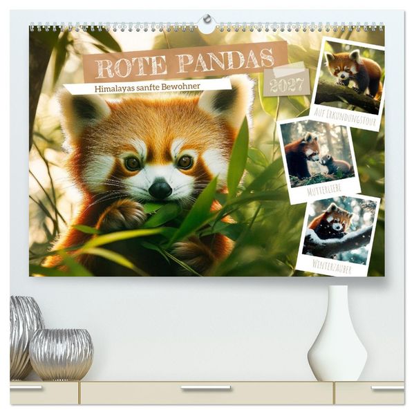 Rote Pandas - Himalayas sanfte Bewohner (hochwertiger Premium Wandkalender 2027 DIN A2 quer) Kunstdruck in Hochglanz