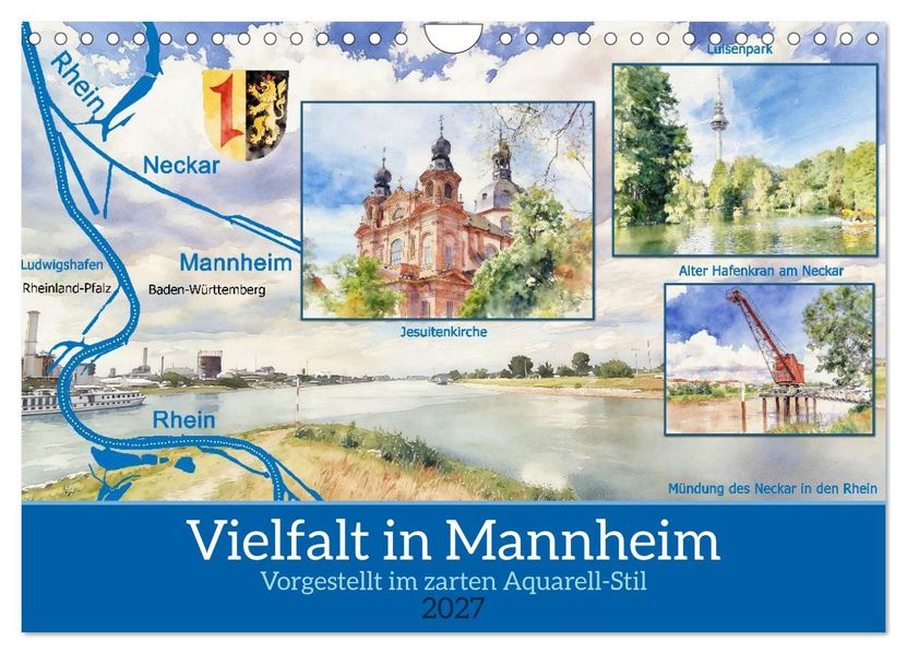Vielfalt in Mannheim (Wandkalender 2027 DIN A4 quer) CALVENDO Monatskalender