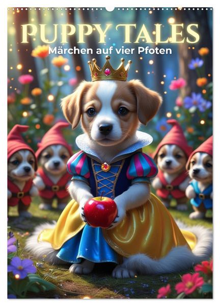 Puppy Tales - Märchen auf vier Pfoten (Wandkalender 2027 DIN A2 hoch) CALVENDO Monatskalender