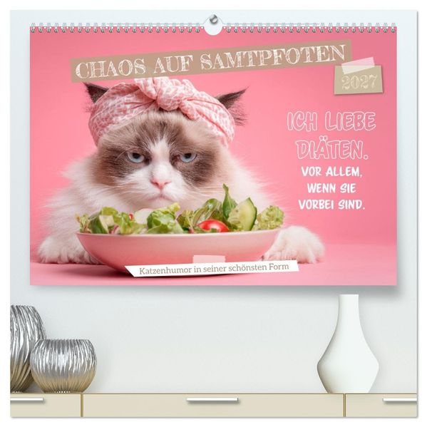 Chaos auf Samtpfoten (hochwertiger Premium Wandkalender 2027 DIN A2 quer) Kunstdruck in Hochglanz