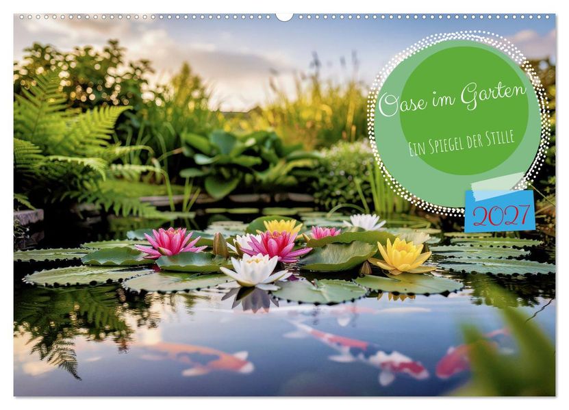 Oase im Garten (Wandkalender 2027 DIN A2 quer) CALVENDO Monatskalender