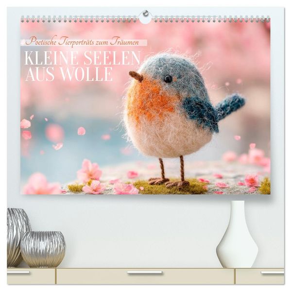 Kleine Seelen aus Wolle (hochwertiger Premium Wandkalender 2027 DIN A2 quer) Kunstdruck in Hochglanz