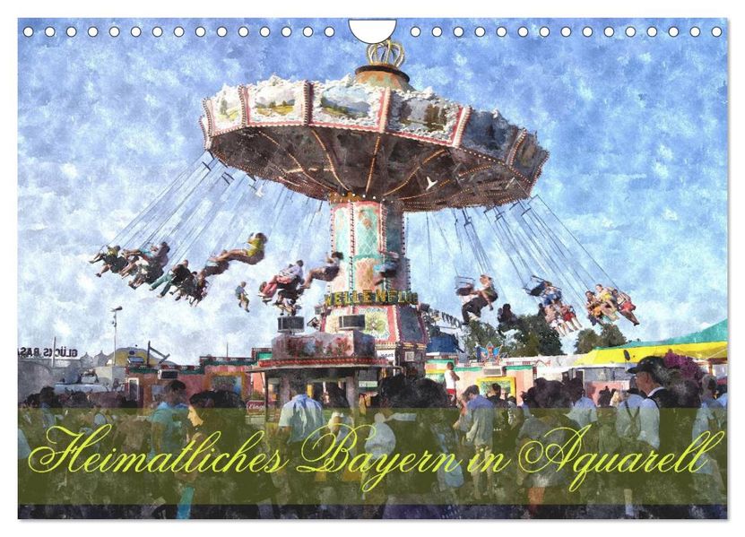 Heimatliches Bayern in Aquarell (Wandkalender 2027 DIN A4 quer) CALVENDO Monatskalender