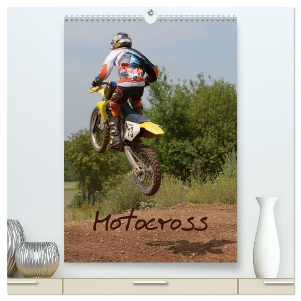 Motocross Terminplaner (hochwertiger Premium Wandkalender 2027 DIN A2 hoch) Kunstdruck in Hochglanz