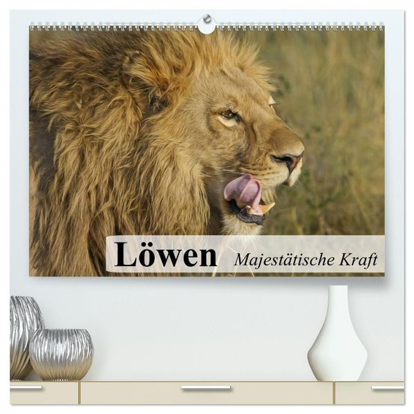 Löwen. Majestätische Kraft (hochwertiger Premium Wandkalender 2027 DIN A2 quer) Kunstdruck in Hochglanz