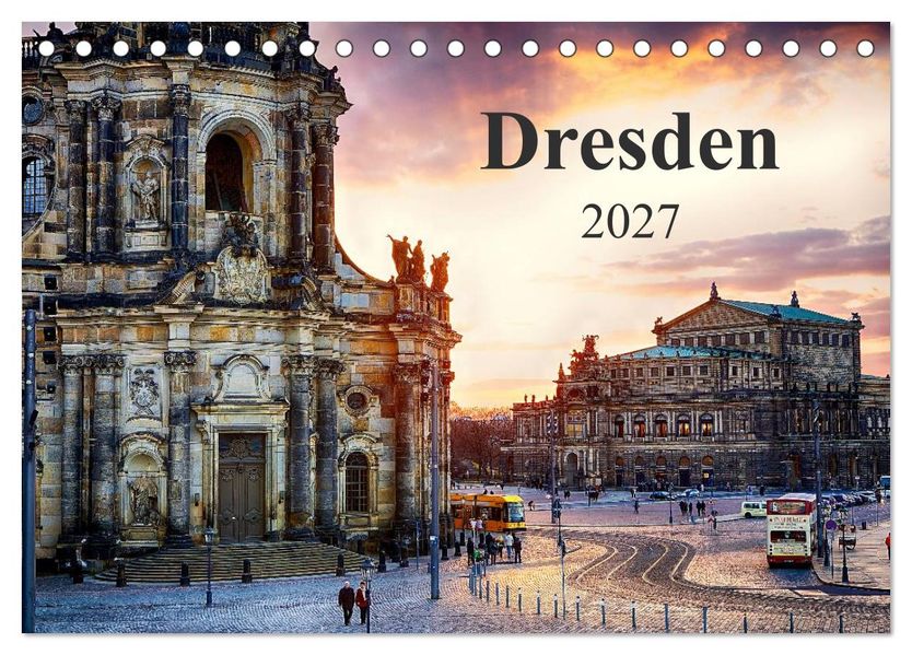 Dresden 2027 / Geburtstagskalender (Tischkalender 2027 DIN A5 quer) CALVENDO Monatskalender