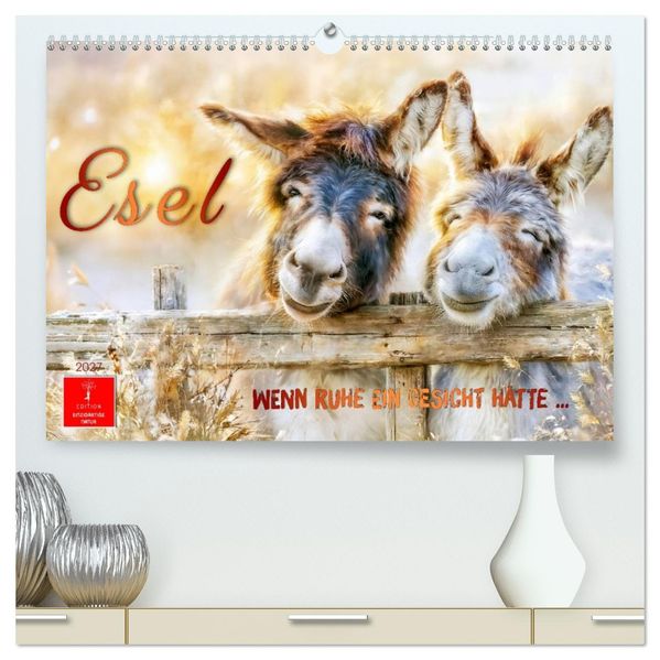 Esel - Wenn Ruhe ein Gesicht hätte (hochwertiger Premium Wandkalender 2027 DIN A2 quer) Kunstdruck in Hochglanz