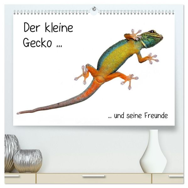 Der kleine Gecko und seine Freunde (hochwertiger Premium Wandkalender 2027 DIN A2 quer) Kunstdruck in Hochglanz